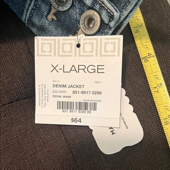 #1384=Blue Denim Jacket Embroidered & WHT Horse - Picture 3 of 5